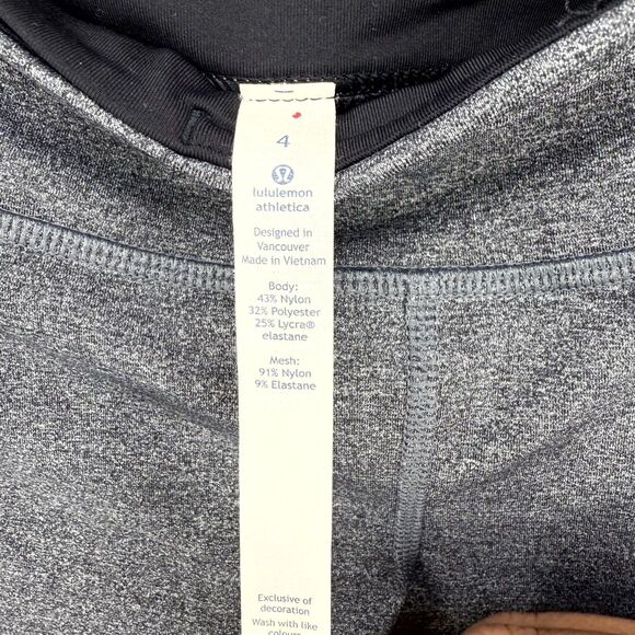 Lululemon Women's Pace‎ Rival Crop Leggings Gray 21' Size 4 - Picture 3 of 12